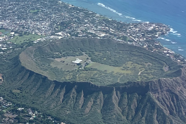 Diamond Head from the plane